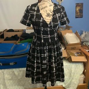 finn & clover Textured Fabric Faux Wrap Dress